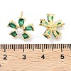 Flower Brass Cubic Zirconia Stud Earrings EJEW-P336-06G-07-5