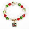 Square with Fruit Alloy Enamel Charm Bracelets FS-WG009BC-02-2