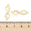Brass & ABS Imitation Pearl Infinity Connector Charms KK-D325-03G-2