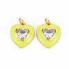 Brass Enamel Pendants KK-T013-15J-NF-1