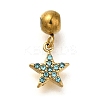 Ion Plating(IP) 304 Stainless Steel Rhinestone Pendants STAS-A104-12G-2