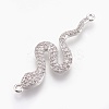 Brass Micro Pave Cubic Zirconia Links ZIRC-O026-12P-NR-1