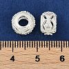 Brass Micro Pave Cubic Zirconia European Beads KK-I719-19S-3