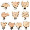 10Pcs 10 Styles Beech Wood Baby Pacifier Holder Clips WOOD-YW0001-94-1