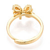 Bowknot Brass Micro Pave Cubic Zirconia Cup Peg Ring Settings LS-KK-N274-25G-3