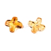 Transparent Spray Painted Glass Beads GLAA-R211-06-C07-2
