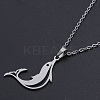 Non-Tarnish 201 Stainless Steel Dolphin Pendants Necklaces NJEW-S105-JN710-45-1-1