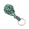 Polyester Braid Ball Stainless Steel Keychains KEYC-JKC01119-5
