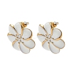 304 Stainless Steel Flower Stud Earrings LS-EJEW-A147-01G-2