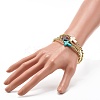 Cross Synthetic Turquoise(Dyed) Beads Stretch Bracelets Set for Girl Women BJEW-JB06863-5