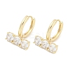 Brass Glass Earrings EJEW-S228-06G-1