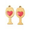 304 Stainless Steel Enamel Pendants STAS-R168-15G-1