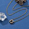 304 Stainless Steel Crystal Rhinestone Pendant Cable Chain Necklaces for Women NJEW-C062-01B-G-1