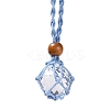 2 Colors 2PCS Adjustable Braided Waxed Cord Macrame Pouch Necklace Making MAK-PH0004-29-5