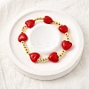 Valentine's Day ABS Imitation Pearl Beads Stretch Bracelets for Women BJEW-D317-08A-G-1