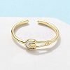 Brass Shell Cuff Rings for Women RJEW-C126-12G-2