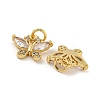 Brass Micro Pave Clear Cubic Zirconia Pendants KK-G490-27G-2