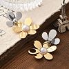 304 Stainless Steel Flower Stud Earrings for Women STAS-Z112-22GP-2