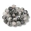 Natural Tourmalinated Quartz Beads Strands G-F818-A09-16mm-3