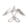 Brass Bird Open Cuff Ring for Women RJEW-C102-05P-2