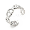 Non-Tarnish 304 Stainless Steel Oval Buckle Open Cuff Ring for Men Women RJEW-I085-12P-1