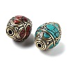 Handmade Tibetan Style Beads TIBEB-C002-09AG-01-2