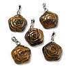 Natural Tiger Eye Carved Pendants G-I319-02P-A06-1