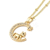 Brass Micro Pave Clear Cubic Zirconia Pendants Necklaces NJEW-K269-05G-05-1