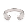 Non-Tarnish 304 Stainless Steel Double Hand Hug Open Cuff Ring for Women LS-RJEW-C025-08B-P-3