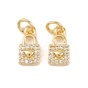 Brass Micro Pave Cubic Zirconia Pendants X-KK-B167-18G-1