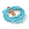 3Pcs Synthetic Turquoise Bead Bracelet  Sets for Men PW-WG3CBCD-15-1