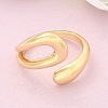 Rack Plating Brass Hollow Teardrop Open Cuff Rings X-RJEW-D009-01G-2