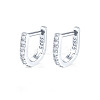 Anti-Tarnish Rhodium Plated 925 Sterling Silver Micro Pave Cubic Zirconia Hoop Earrings for Women EJEW-F317-20P-1