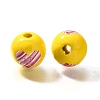 Valentine's Day Element Printed Wood Beads WOOD-R002-01-03-2