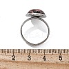Half Round Natural Rhodonite Finger Rings RJEW-M062-01P-07-3