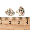 Brass Micro Pave Clear Cubic Zirconia Pendants KK-Q031-47G-01-3