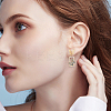 8Pcs Butterfly Brass Rhinestone Stud Earring Findings for Women EJEW-BBC0001-91-4