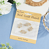 6 Sets Rack Plating Flower Brass Pave Clear Cubic Zirconia Fold Over Clasps KK-BBC0021-28-6