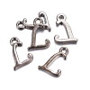 Gunmetal Plated Alloy Letter Pendants PALLOY-P097-03-L-2