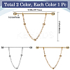 2Pcs 2 Colors Brass Hanging Chain Brooches FIND-GF0006-86-2