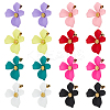 8 Pairs 8 Colors Steel Flower Stud Earrings Set with Alloy Pins for Women EJEW-FI0001-58-1