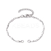 Tarnish Resistant 304 Stainless Steel Oval Link Chain Bracelet Makings AJEW-JB01183-1