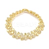 Brass Micro Pave Clear Cubic Zirconia Link Chain Bracelets for Women BJEW-P366-01B-G-1