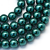 Baking Paint Pearlized Glass Pearl Round Bead Strands X-HY-Q330-8mm-79-1
