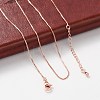 Brass Box Chain Necklaces for Women NJEW-D302-41RG-1