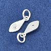 925 Sterling Silver Pave Clear Cubic Zirconia Feather Charms STER-A049-09S-2