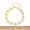 Brass Micro Pave Clear Cubic Zirconia Link Chain Bracelets for Women BJEW-A090-11B-G-5