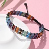 Natural & Synthetic Gemstone and Synthetic Hematite Adjustable Braided Bead Bracelets BJEW-H626-01-04-3
