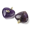 Natural Amethyst Pendants G-P585-03G-11-5