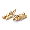 Brass Micro Pave Clear Cubic Zirconia Pendants ZIRC-Z011-35N-2